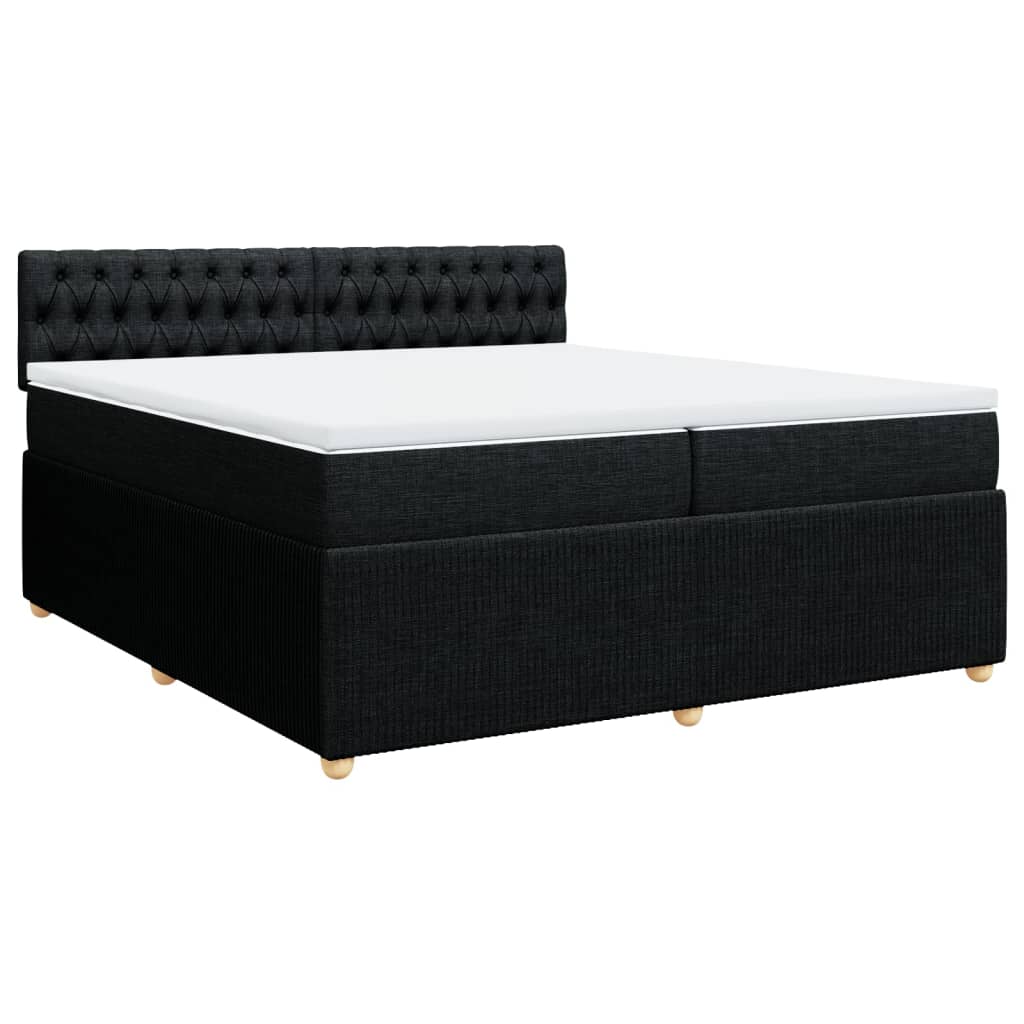 Boxspring met matras stof zwart 200x200 cm is nu te koop bij PeponiXL, paradijselijk wonen!