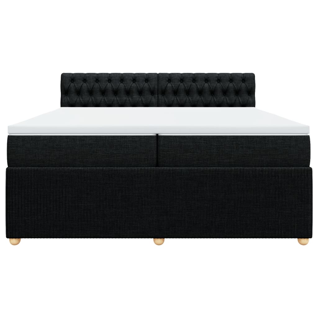 Boxspring met matras stof zwart 200x200 cm is nu te koop bij PeponiXL, paradijselijk wonen!