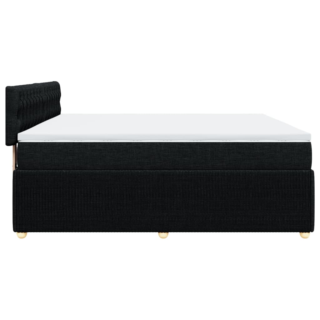 Boxspring met matras stof zwart 200x200 cm is nu te koop bij PeponiXL, paradijselijk wonen!