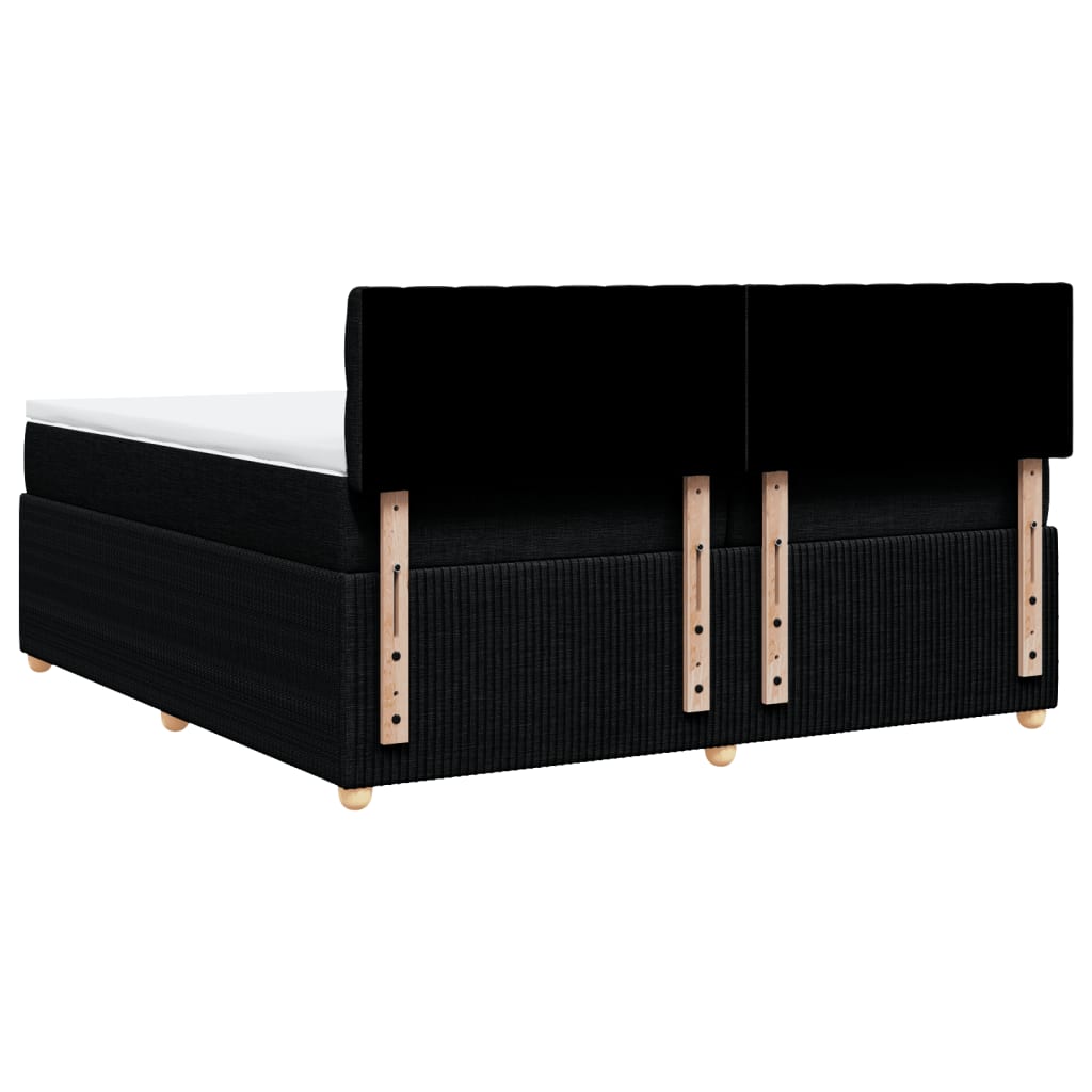 Boxspring met matras stof zwart 200x200 cm is nu te koop bij PeponiXL, paradijselijk wonen!