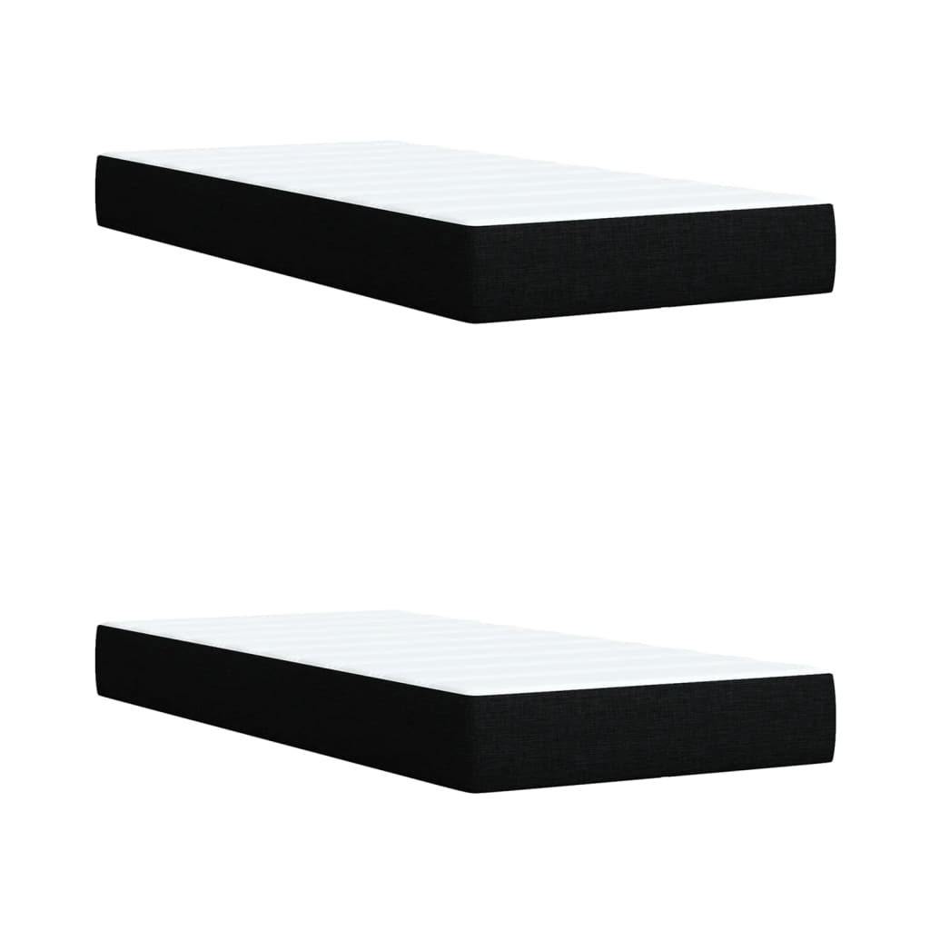 Boxspring met matras stof zwart 200x200 cm is nu te koop bij PeponiXL, paradijselijk wonen!