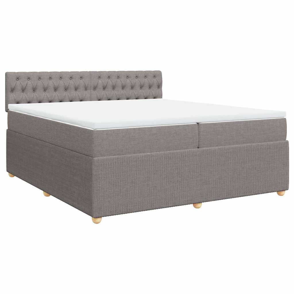Boxspring met matras stof taupe 200x200 cm is nu te koop bij PeponiXL, paradijselijk wonen!