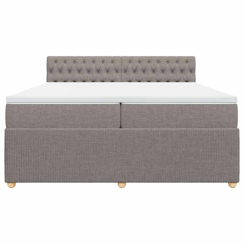 Boxspring met matras stof taupe 200x200 cm is nu te koop bij PeponiXL, paradijselijk wonen!