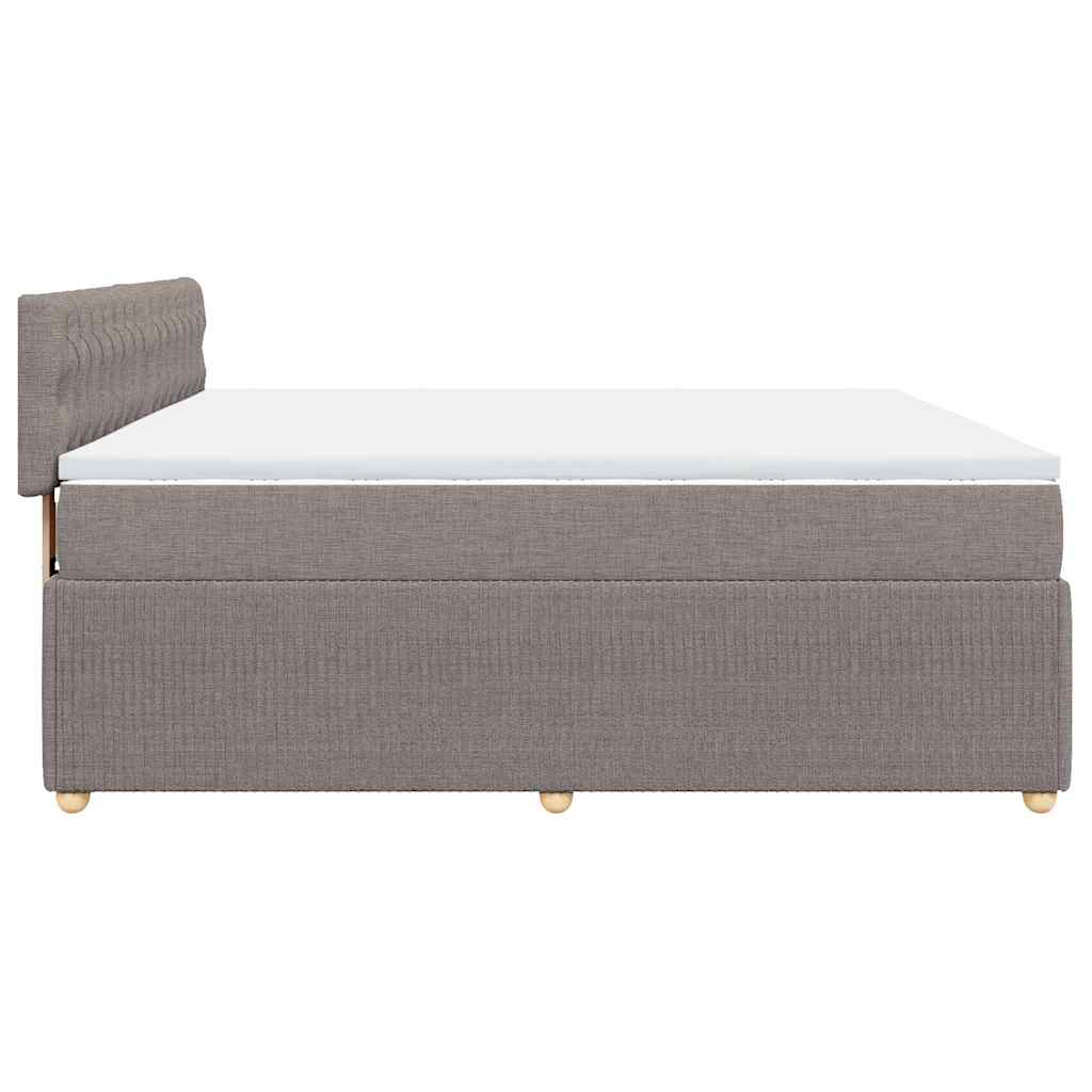 Boxspring met matras stof taupe 200x200 cm is nu te koop bij PeponiXL, paradijselijk wonen!