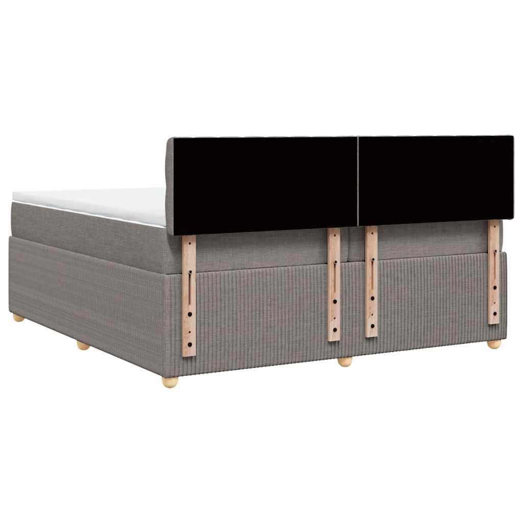 Boxspring met matras stof taupe 200x200 cm is nu te koop bij PeponiXL, paradijselijk wonen!