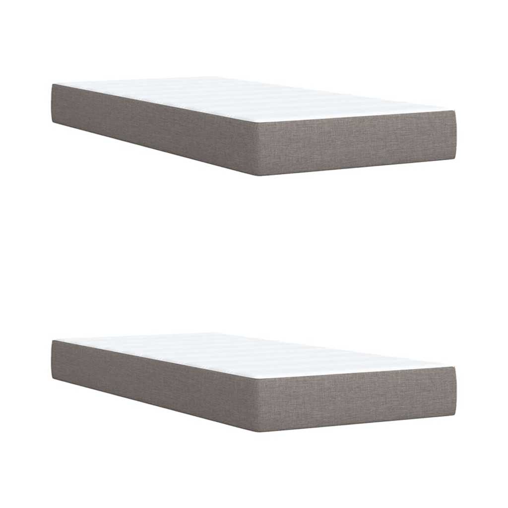 Boxspring met matras stof taupe 200x200 cm is nu te koop bij PeponiXL, paradijselijk wonen!