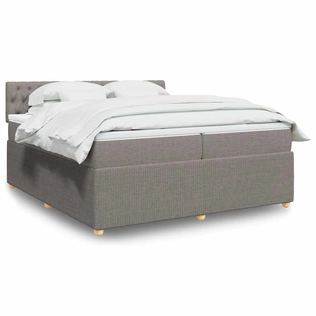 Boxspring met matras stof taupe 200x200 cm is nu te koop bij PeponiXL, paradijselijk wonen!