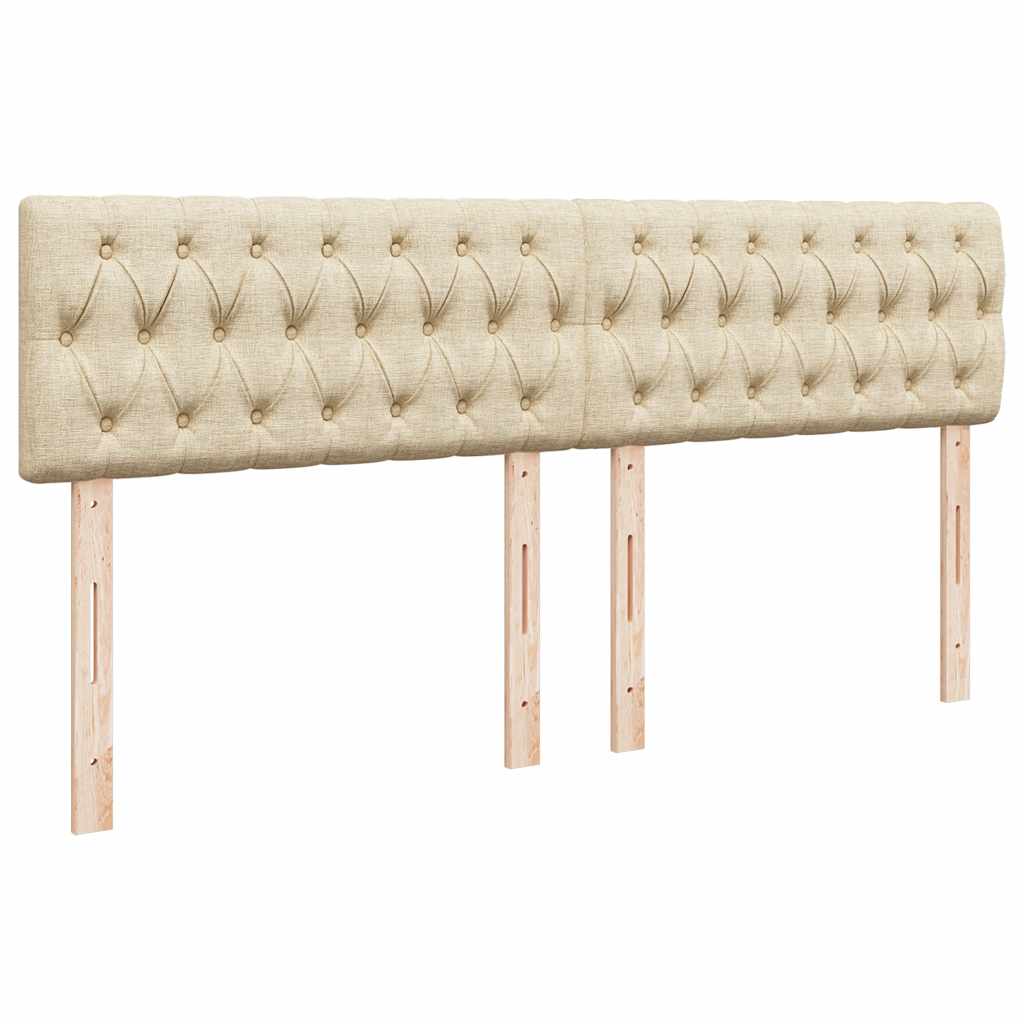 Boxspring met matras stof crèmekleurig 200x200 cm is nu te koop bij PeponiXL, paradijselijk wonen!