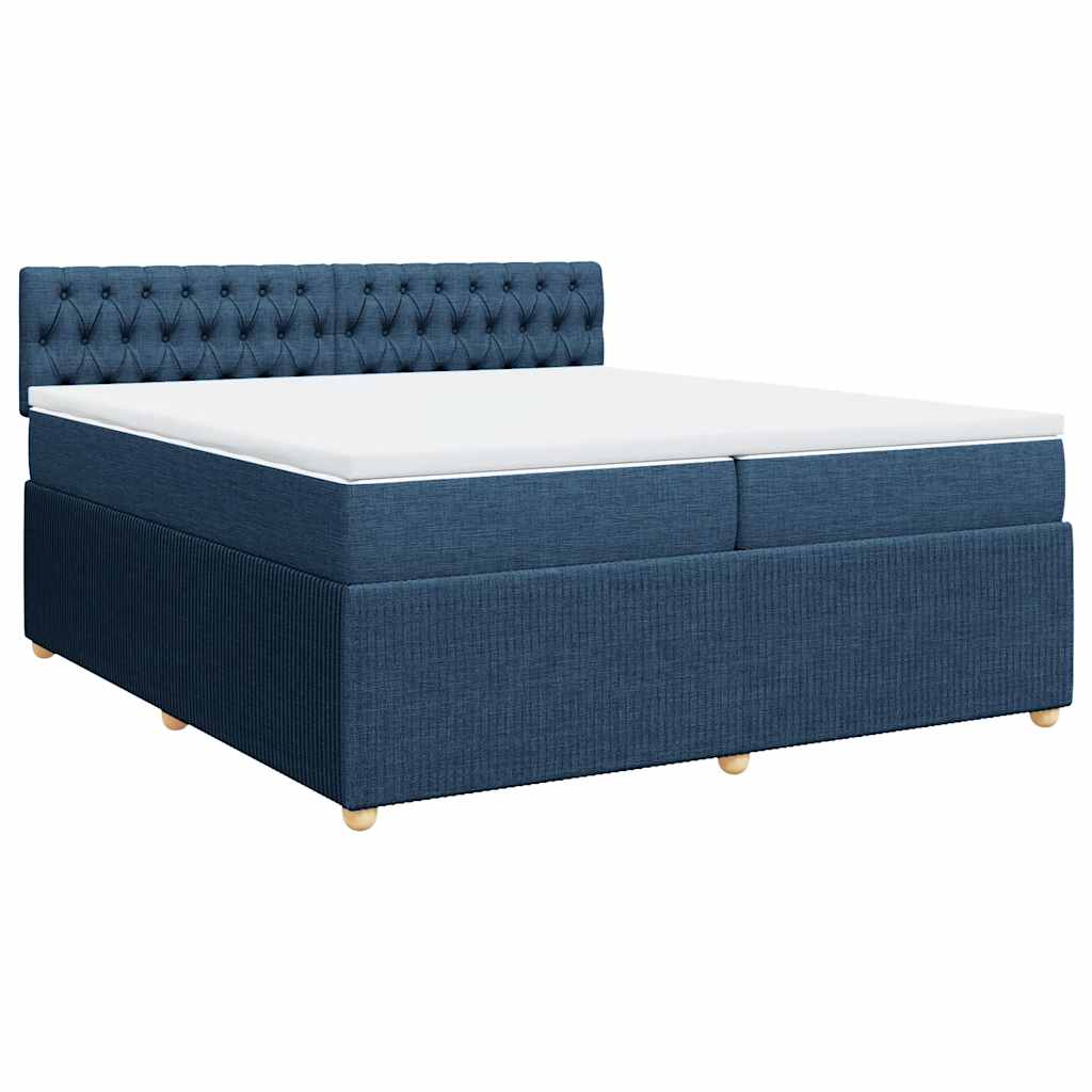 Boxspring met matras stof blauw 200x200 cm is nu te koop bij PeponiXL, paradijselijk wonen!