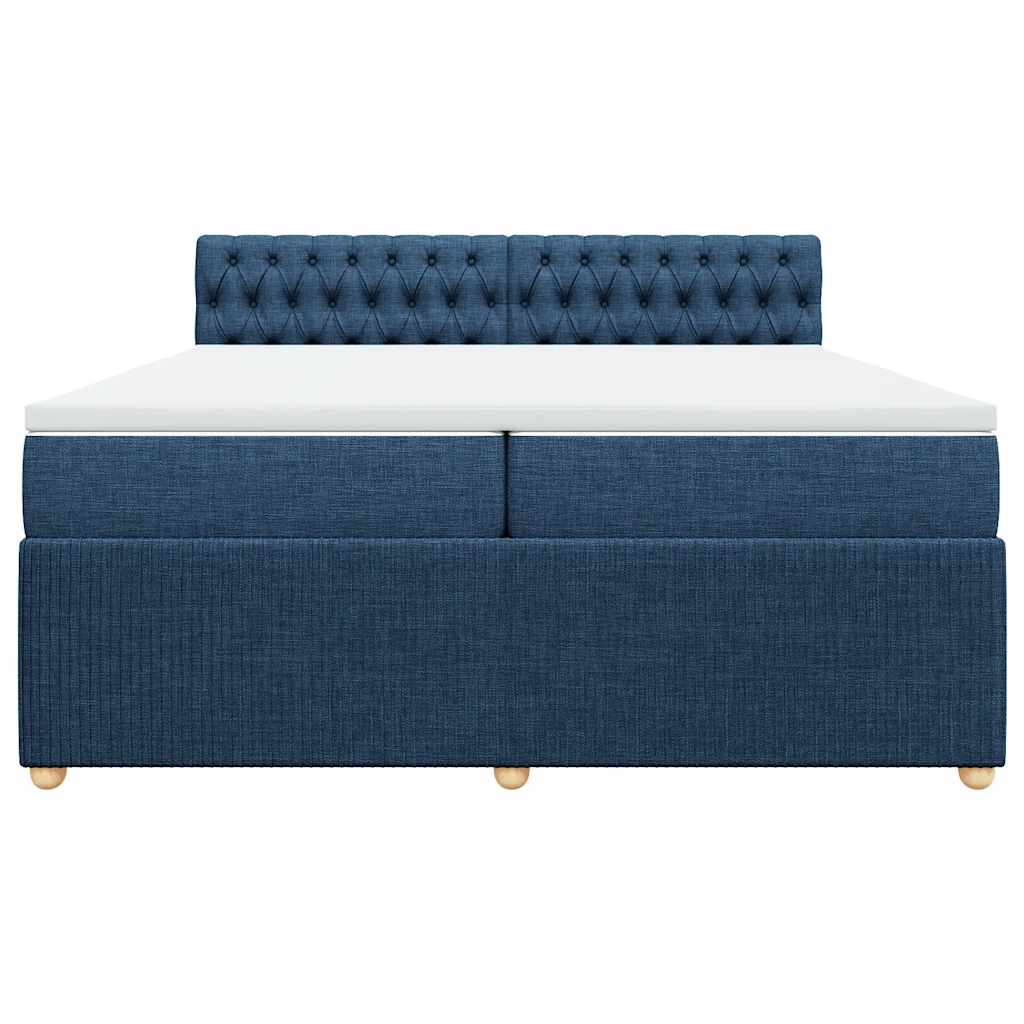 Boxspring met matras stof blauw 200x200 cm is nu te koop bij PeponiXL, paradijselijk wonen!