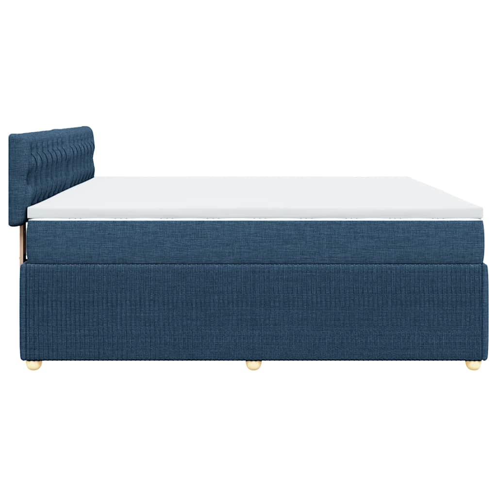 Boxspring met matras stof blauw 200x200 cm is nu te koop bij PeponiXL, paradijselijk wonen!