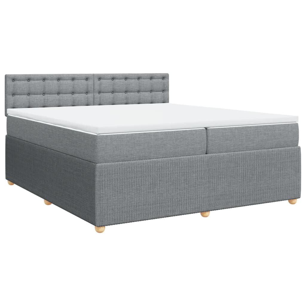 Boxspring met matras stof lichtgrijs 200x200 cm is nu te koop bij PeponiXL, paradijselijk wonen!