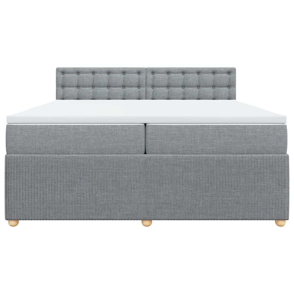 Boxspring met matras stof lichtgrijs 200x200 cm is nu te koop bij PeponiXL, paradijselijk wonen!