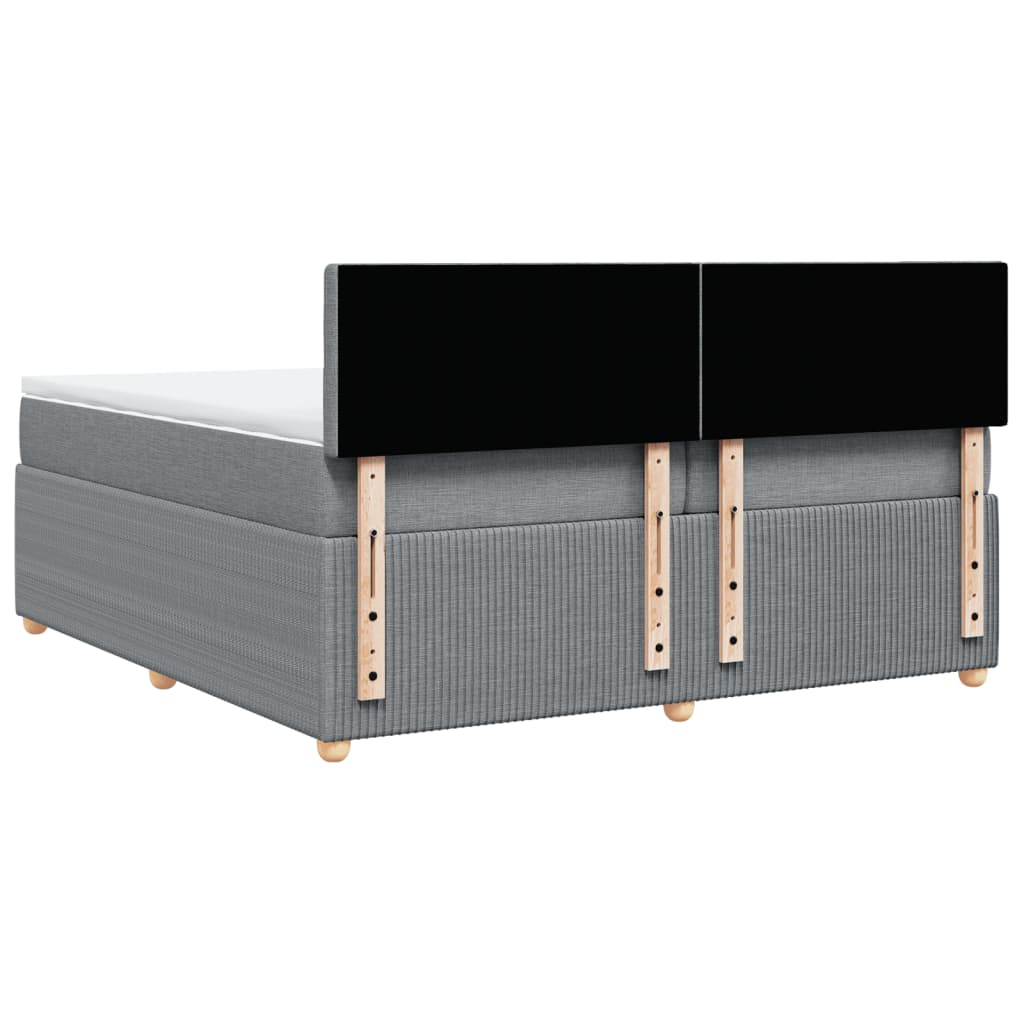 Boxspring met matras stof lichtgrijs 200x200 cm is nu te koop bij PeponiXL, paradijselijk wonen!