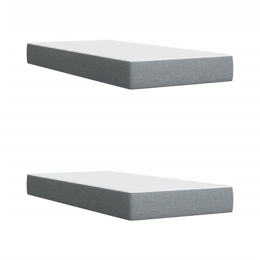 Boxspring met matras stof lichtgrijs 200x200 cm is nu te koop bij PeponiXL, paradijselijk wonen!