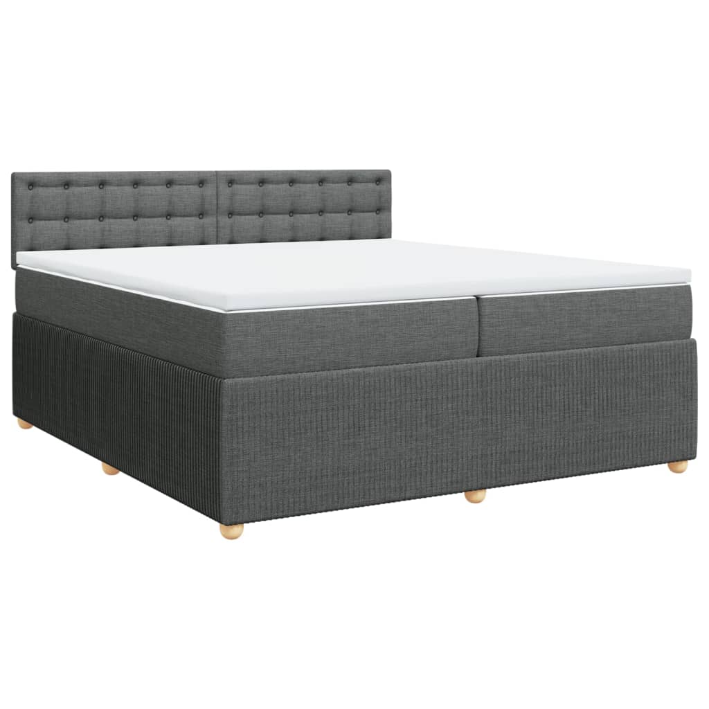 Boxspring met matras stof donkergrijs 200x200 cm is nu te koop bij PeponiXL, paradijselijk wonen!