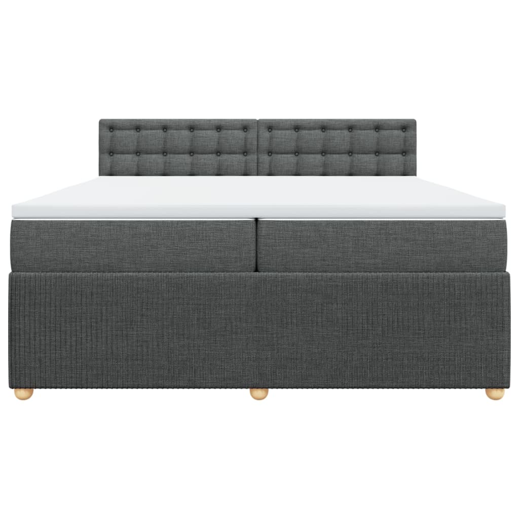Boxspring met matras stof donkergrijs 200x200 cm is nu te koop bij PeponiXL, paradijselijk wonen!