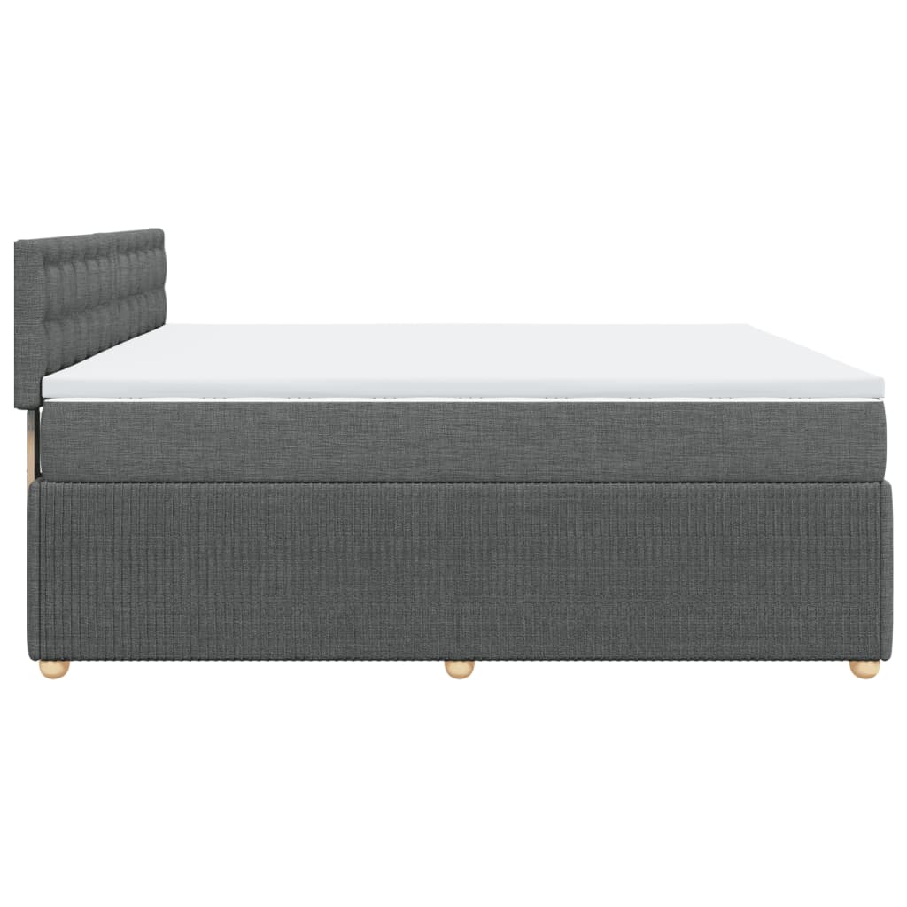 Boxspring met matras stof donkergrijs 200x200 cm is nu te koop bij PeponiXL, paradijselijk wonen!