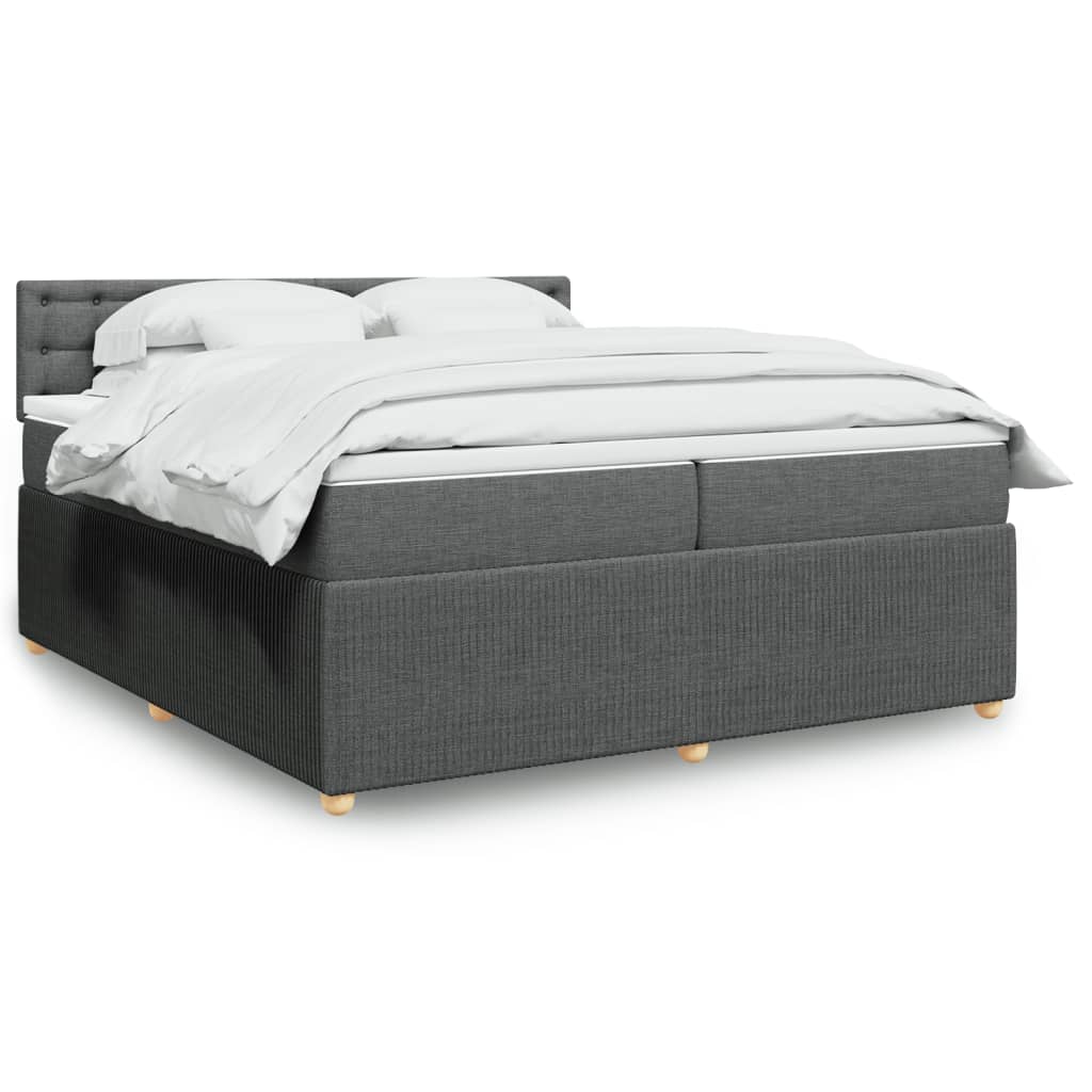 Boxspring met matras stof donkergrijs 200x200 cm is nu te koop bij PeponiXL, paradijselijk wonen!