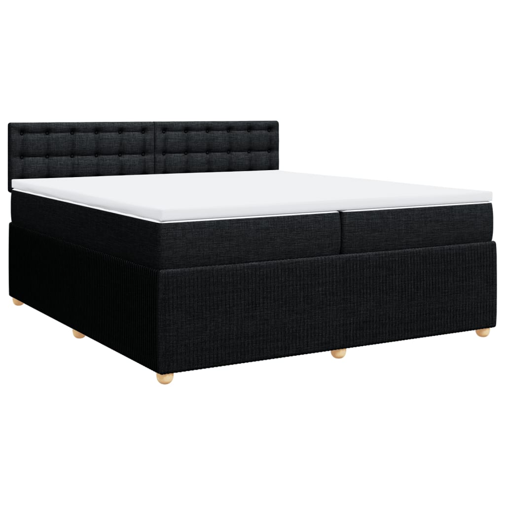 Boxspring met matras stof zwart 200x200 cm is nu te koop bij PeponiXL, paradijselijk wonen!