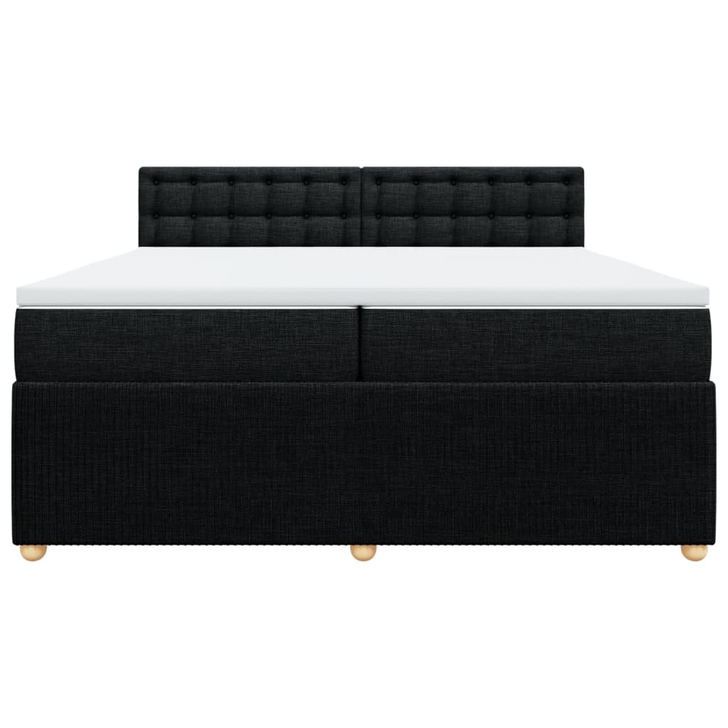Boxspring met matras stof zwart 200x200 cm is nu te koop bij PeponiXL, paradijselijk wonen!