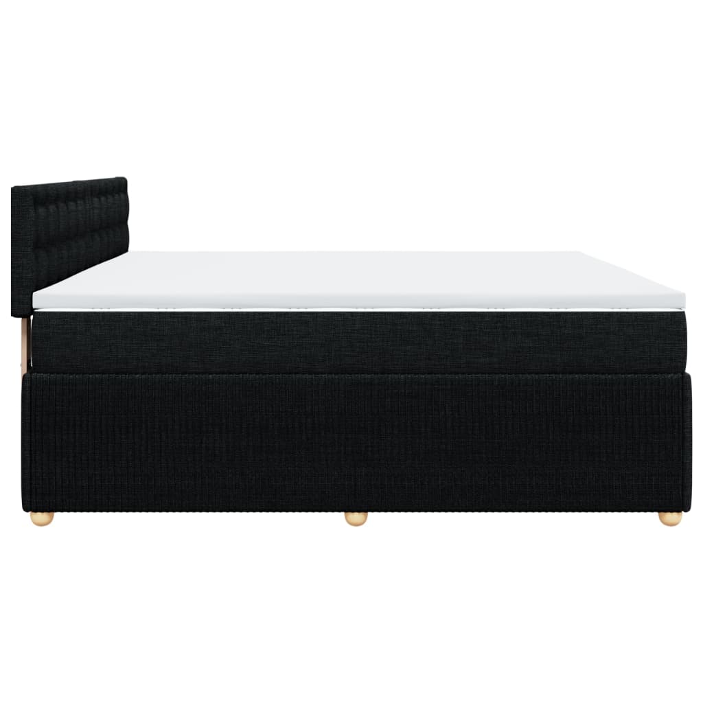 Boxspring met matras stof zwart 200x200 cm is nu te koop bij PeponiXL, paradijselijk wonen!