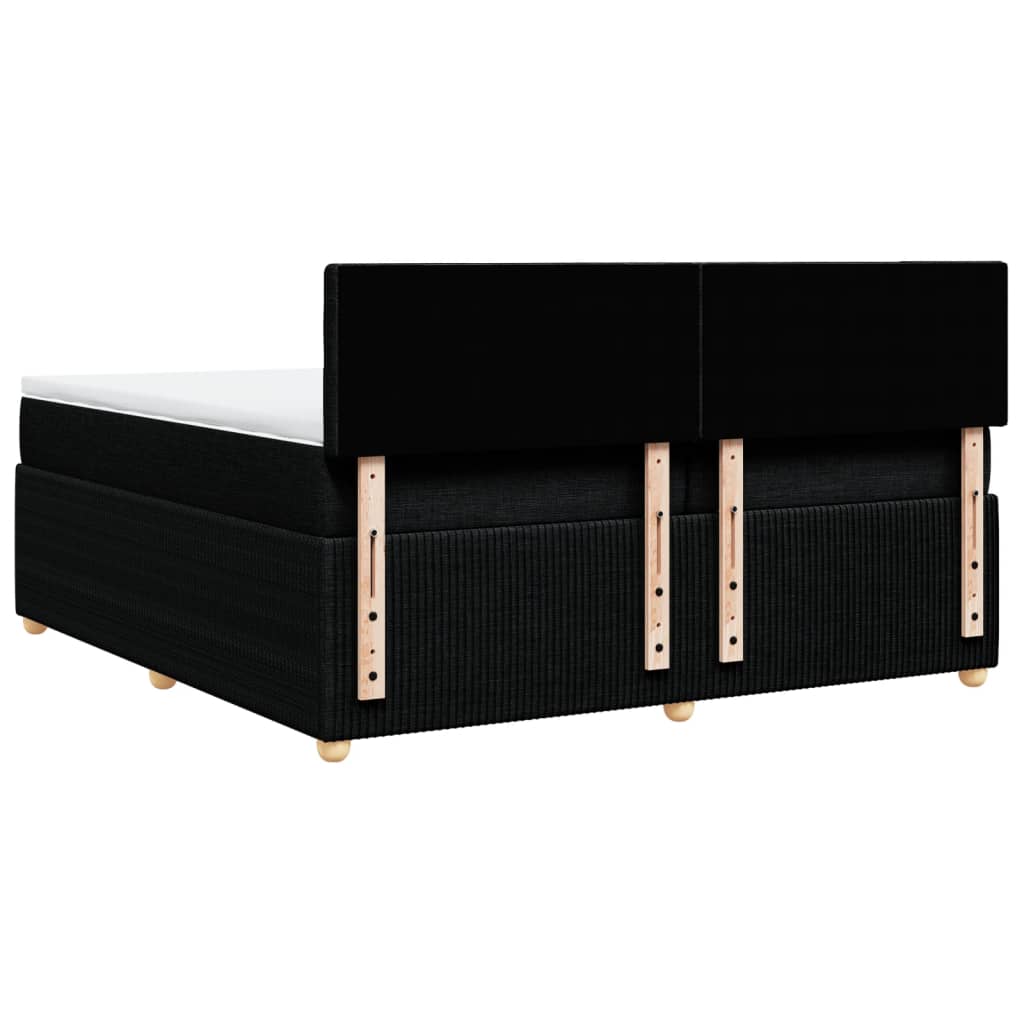 Boxspring met matras stof zwart 200x200 cm is nu te koop bij PeponiXL, paradijselijk wonen!