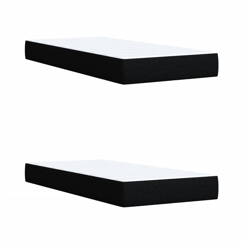 Boxspring met matras stof zwart 200x200 cm is nu te koop bij PeponiXL, paradijselijk wonen!