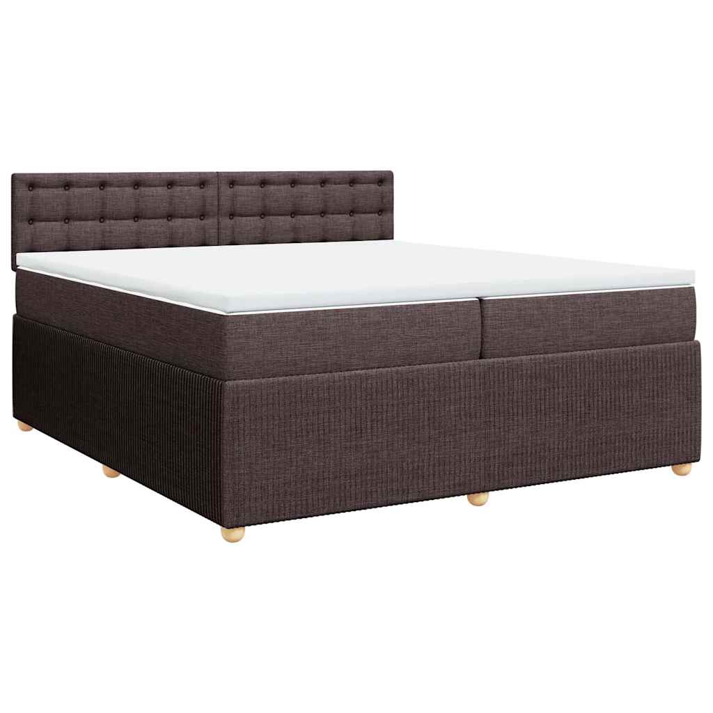 Boxspring met matras stof donkerbruin 200x200 cm is nu te koop bij PeponiXL, paradijselijk wonen!