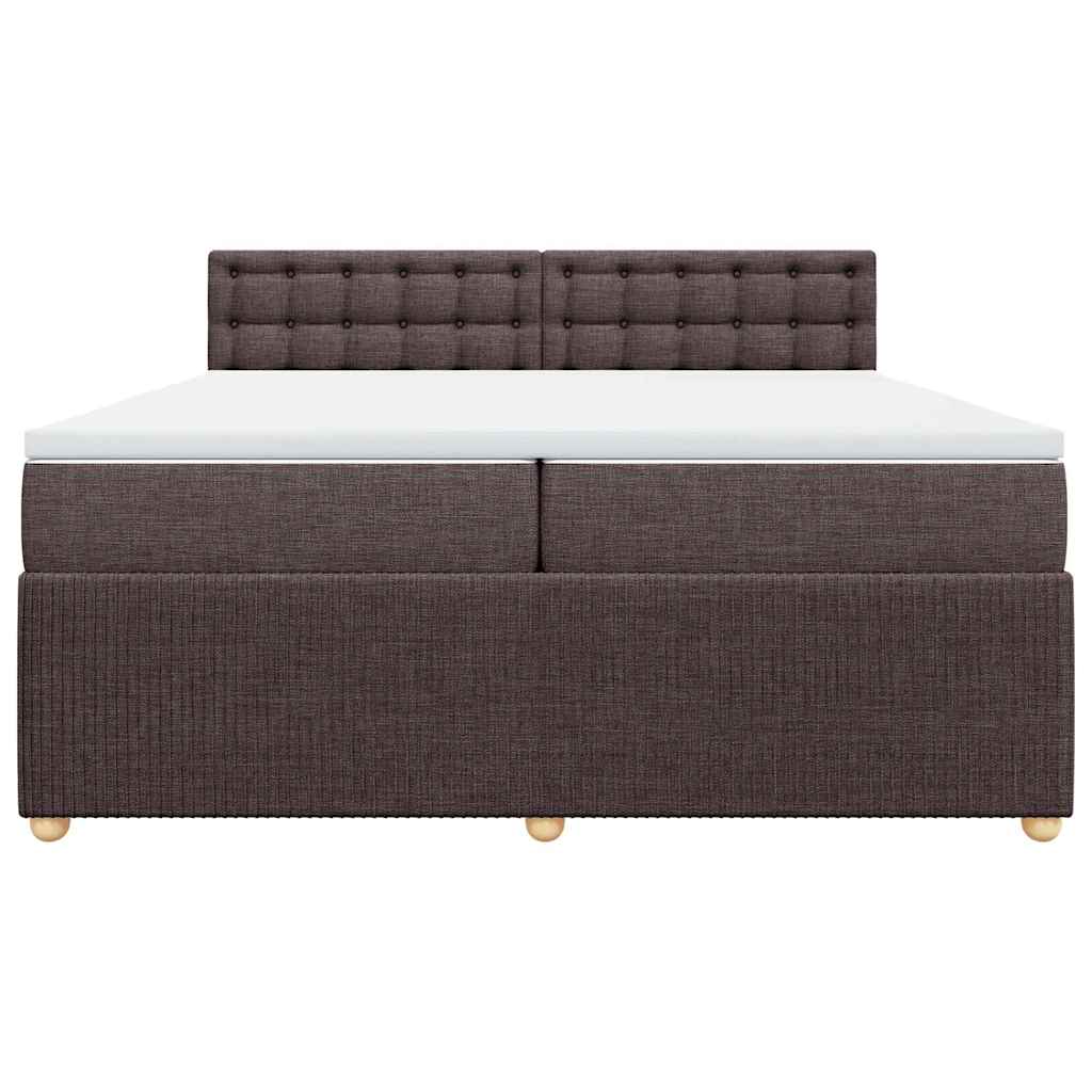 Boxspring met matras stof donkerbruin 200x200 cm is nu te koop bij PeponiXL, paradijselijk wonen!