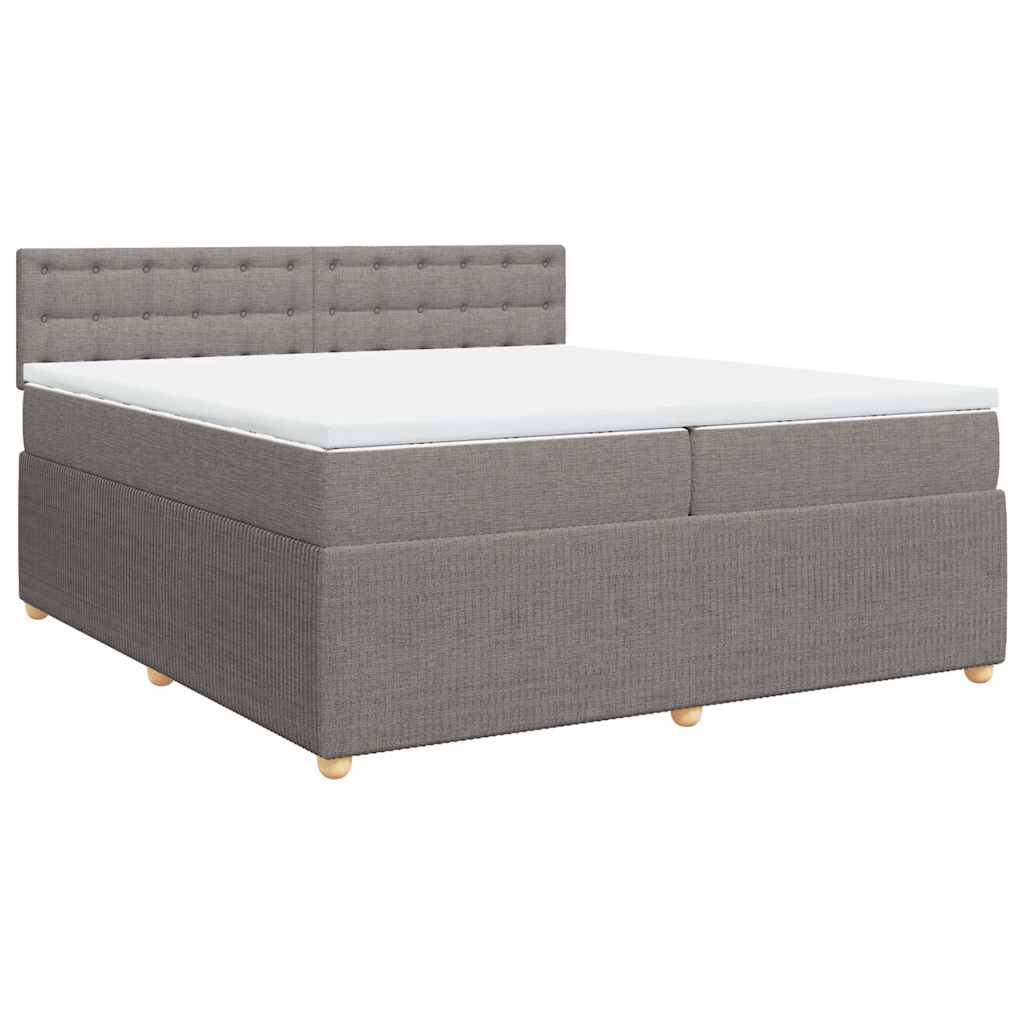 Boxspring met matras stof taupe 200x200 cm is nu te koop bij PeponiXL, paradijselijk wonen!