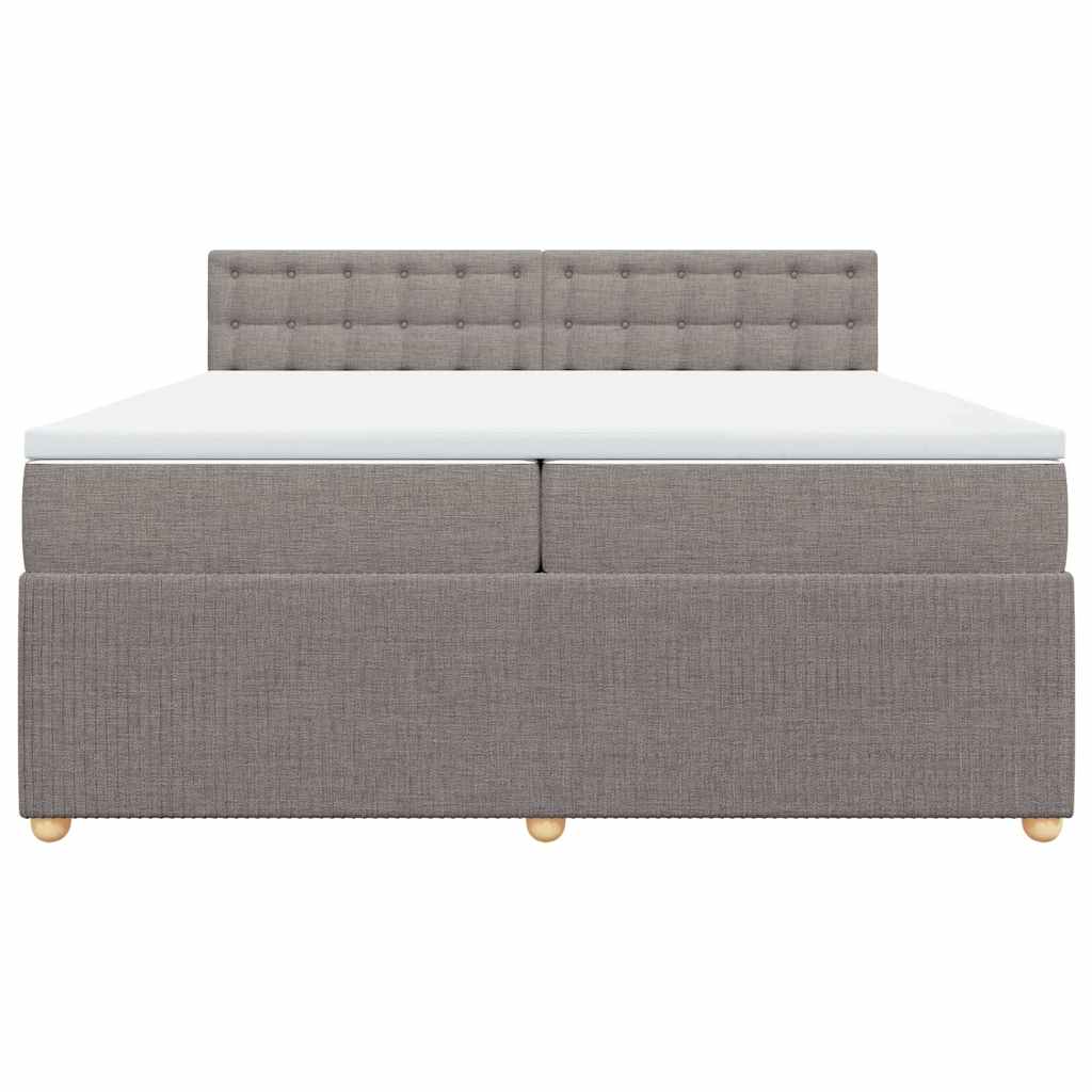 Boxspring met matras stof taupe 200x200 cm is nu te koop bij PeponiXL, paradijselijk wonen!