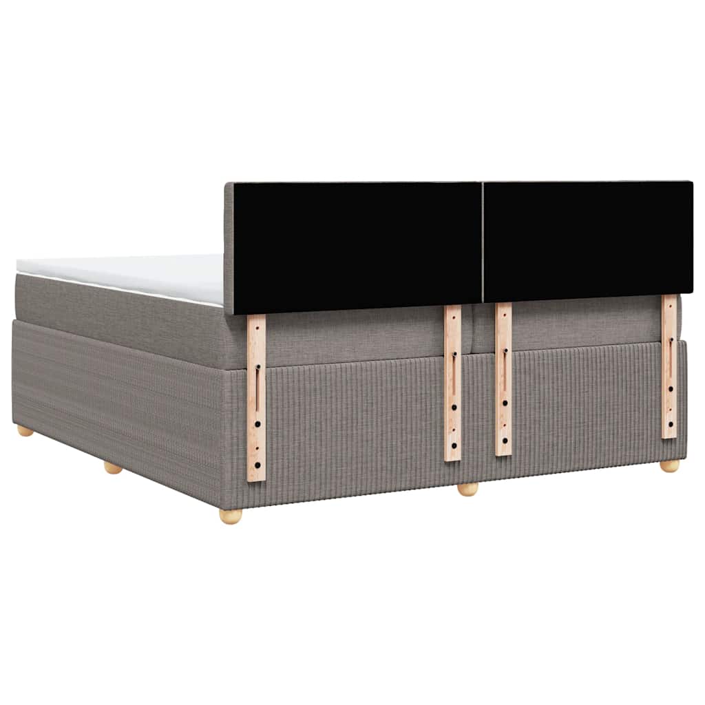 Boxspring met matras stof taupe 200x200 cm is nu te koop bij PeponiXL, paradijselijk wonen!