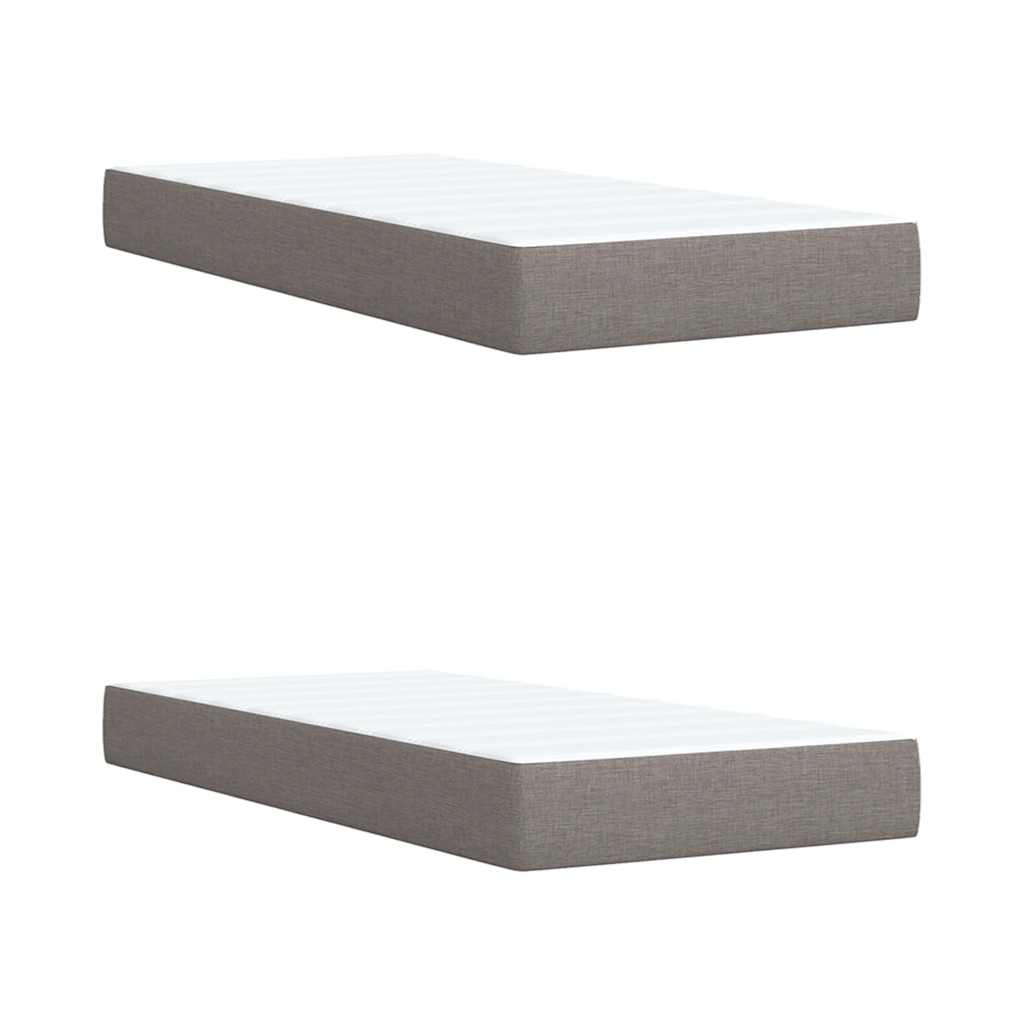 Boxspring met matras stof taupe 200x200 cm is nu te koop bij PeponiXL, paradijselijk wonen!