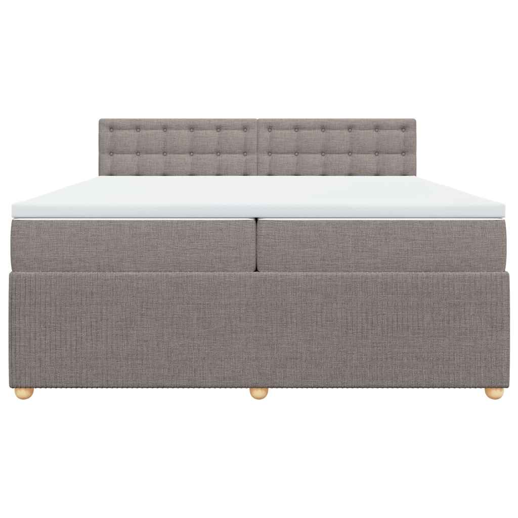 Boxspring met matras stof taupe 200x200 cm is nu te koop bij PeponiXL, paradijselijk wonen!