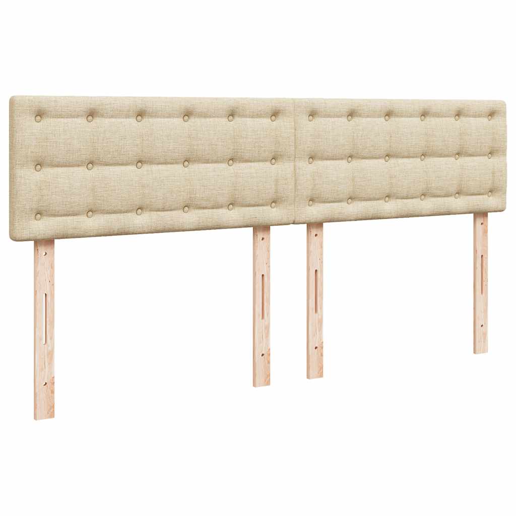 Boxspring met matras stof crèmekleurig 200x200 cm is nu te koop bij PeponiXL, paradijselijk wonen!