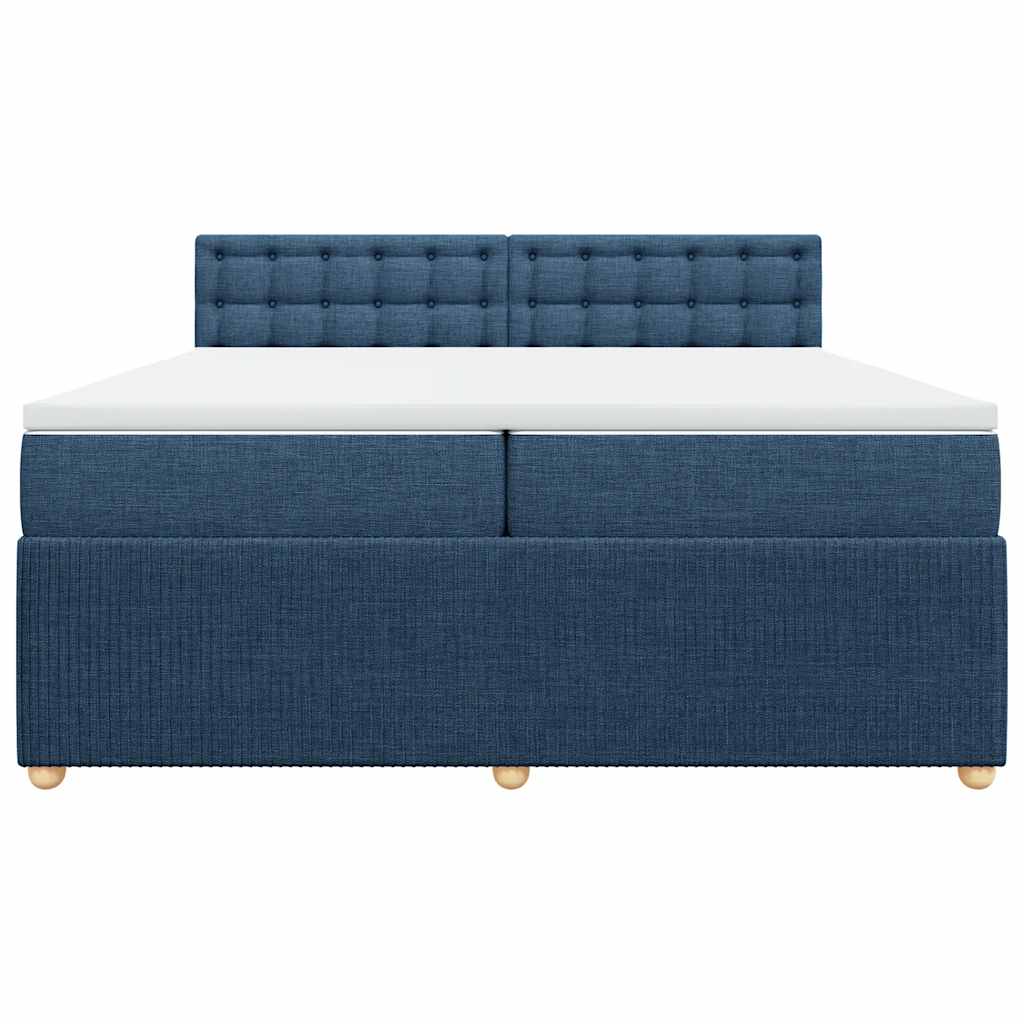 Boxspring met matras stof blauw 200x200 cm is nu te koop bij PeponiXL, paradijselijk wonen!