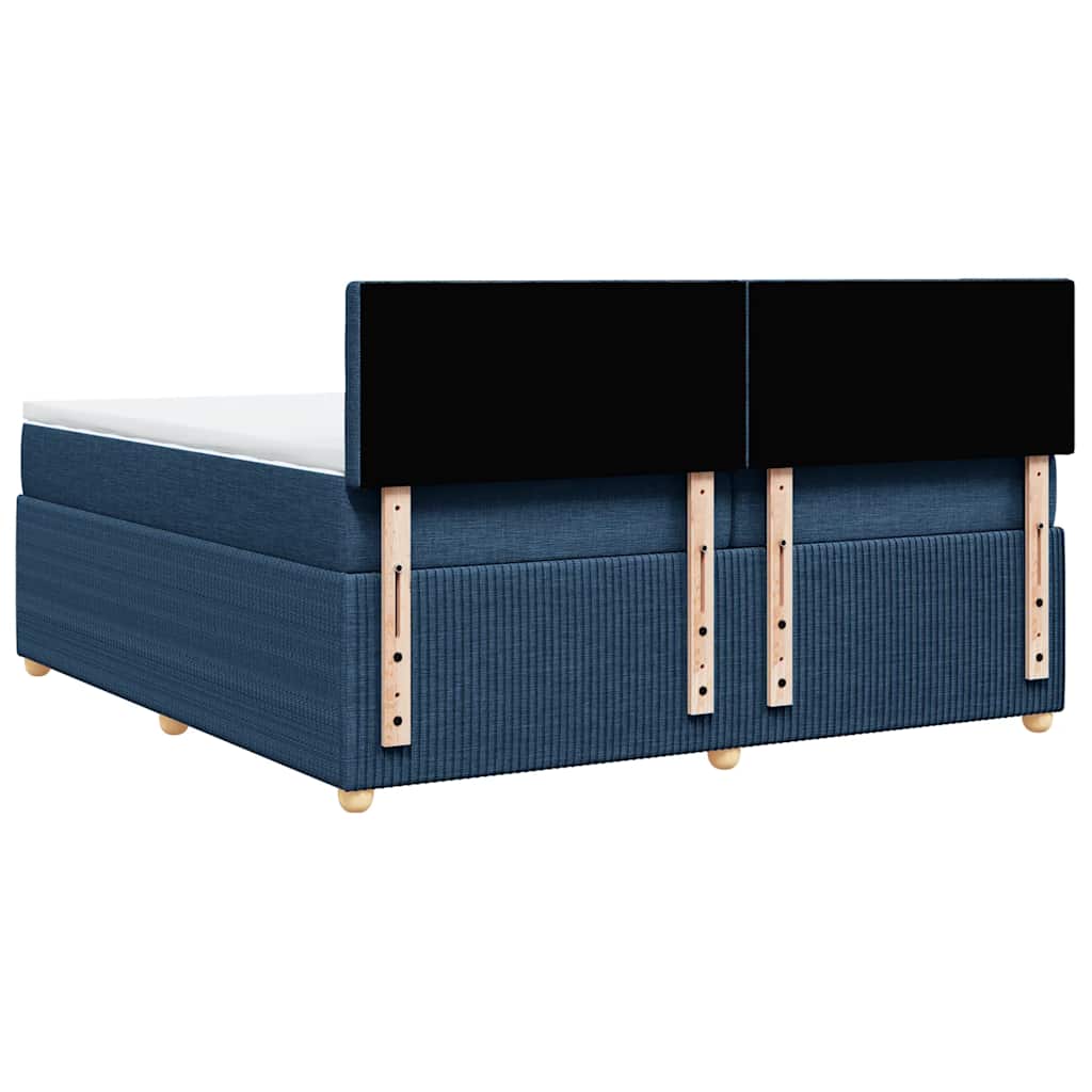Boxspring met matras stof blauw 200x200 cm is nu te koop bij PeponiXL, paradijselijk wonen!