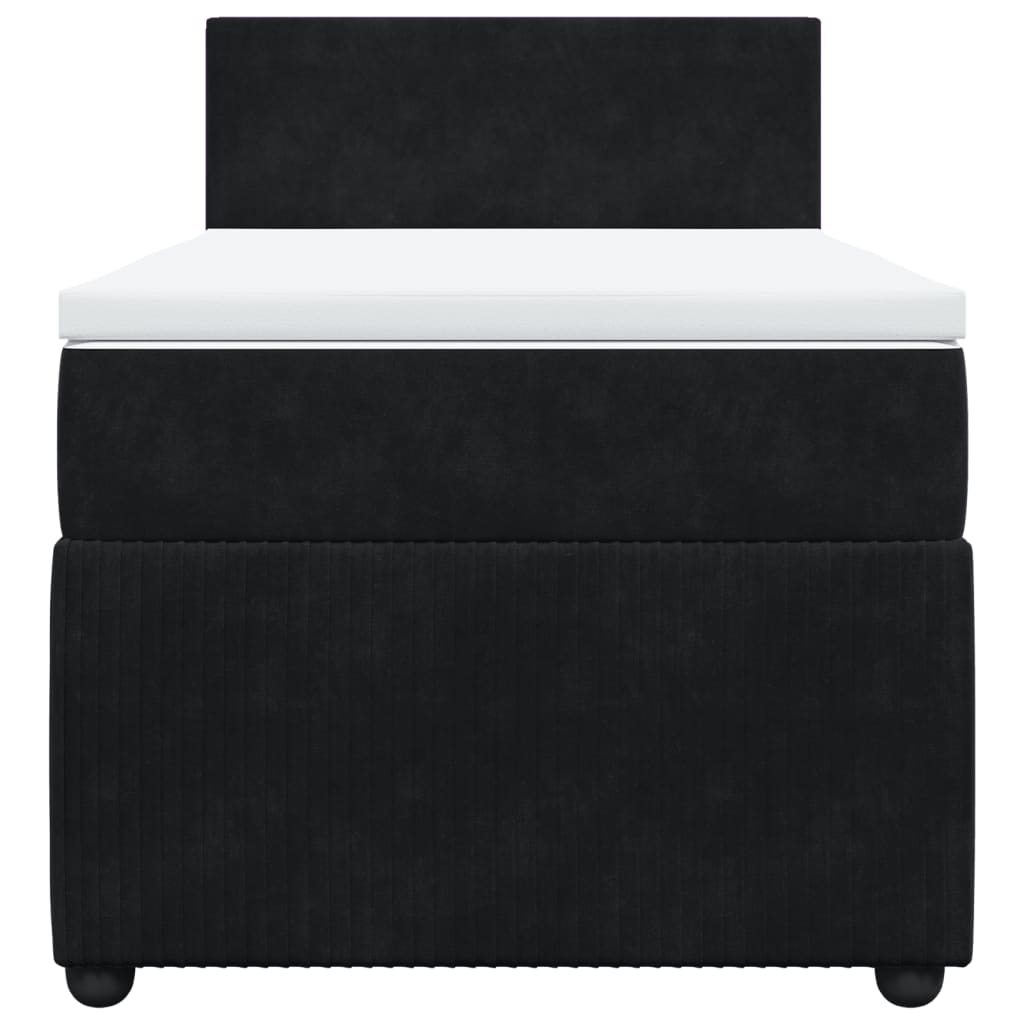 Boxspring met matras fluweel zwart 80x200 cm is nu te koop bij PeponiXL, paradijselijk wonen!