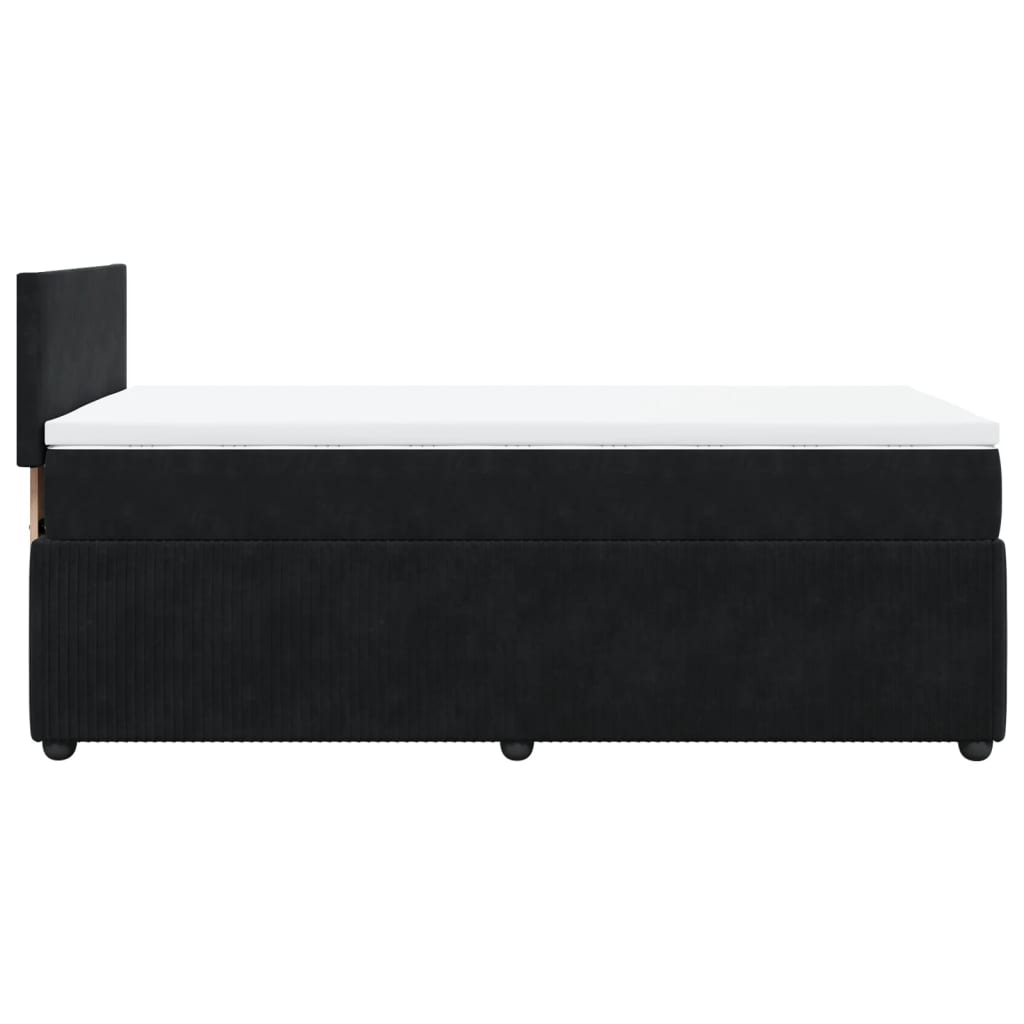Boxspring met matras fluweel zwart 80x200 cm is nu te koop bij PeponiXL, paradijselijk wonen!