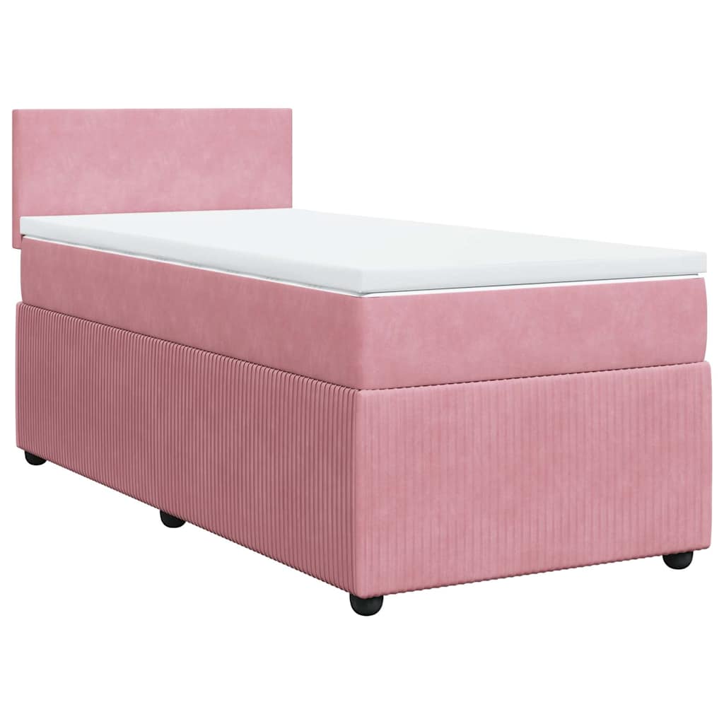 Boxspring met matras fluweel roze 80x200 cm is nu te koop bij PeponiXL, paradijselijk wonen!