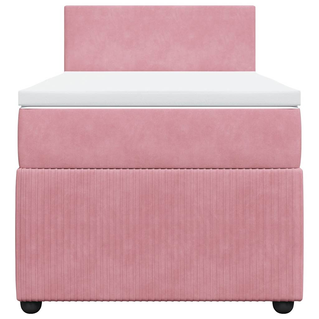 Boxspring met matras fluweel roze 80x200 cm is nu te koop bij PeponiXL, paradijselijk wonen!