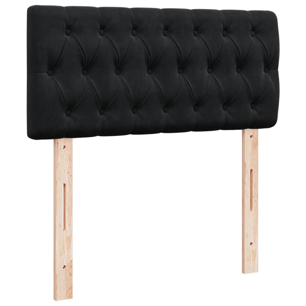 Boxspring met matras fluweel zwart 80x200 cm is nu te koop bij PeponiXL, paradijselijk wonen!