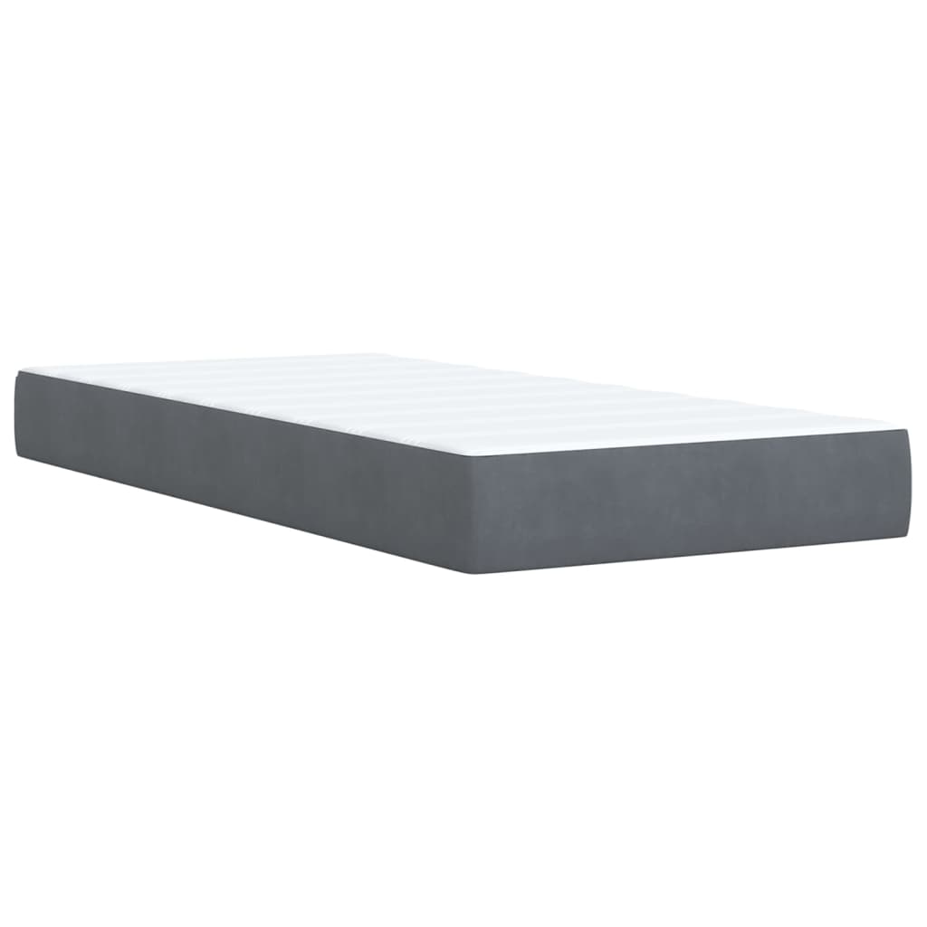 Boxspring met matras fluweel donkergrijs 90x190 cm is nu te koop bij PeponiXL, paradijselijk wonen!