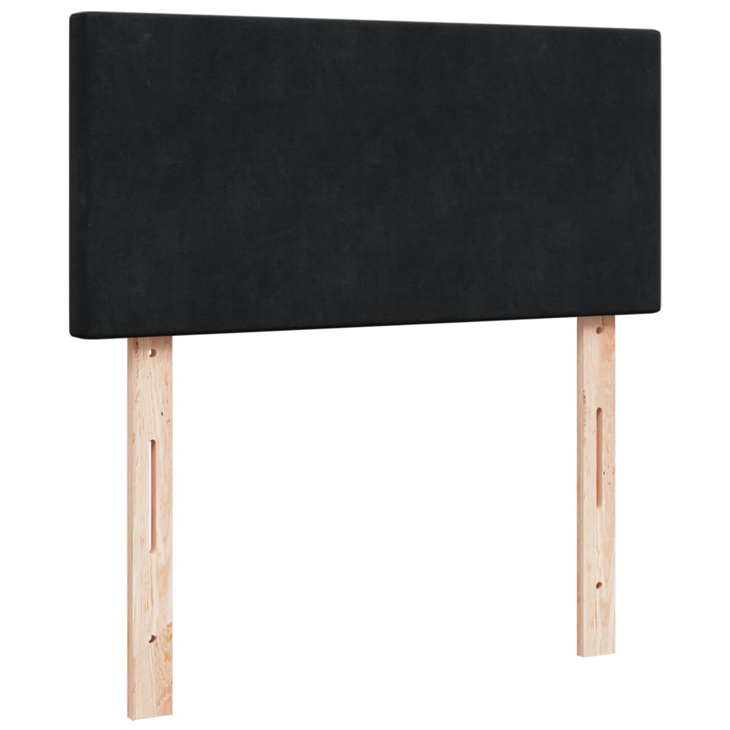 Boxspring met matras fluweel zwart 90x190 cm is nu te koop bij PeponiXL, paradijselijk wonen!