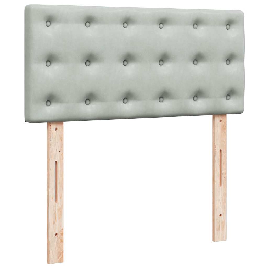Boxspring met matras fluweel lichtgrijs 90x190 cm is nu te koop bij PeponiXL, paradijselijk wonen!