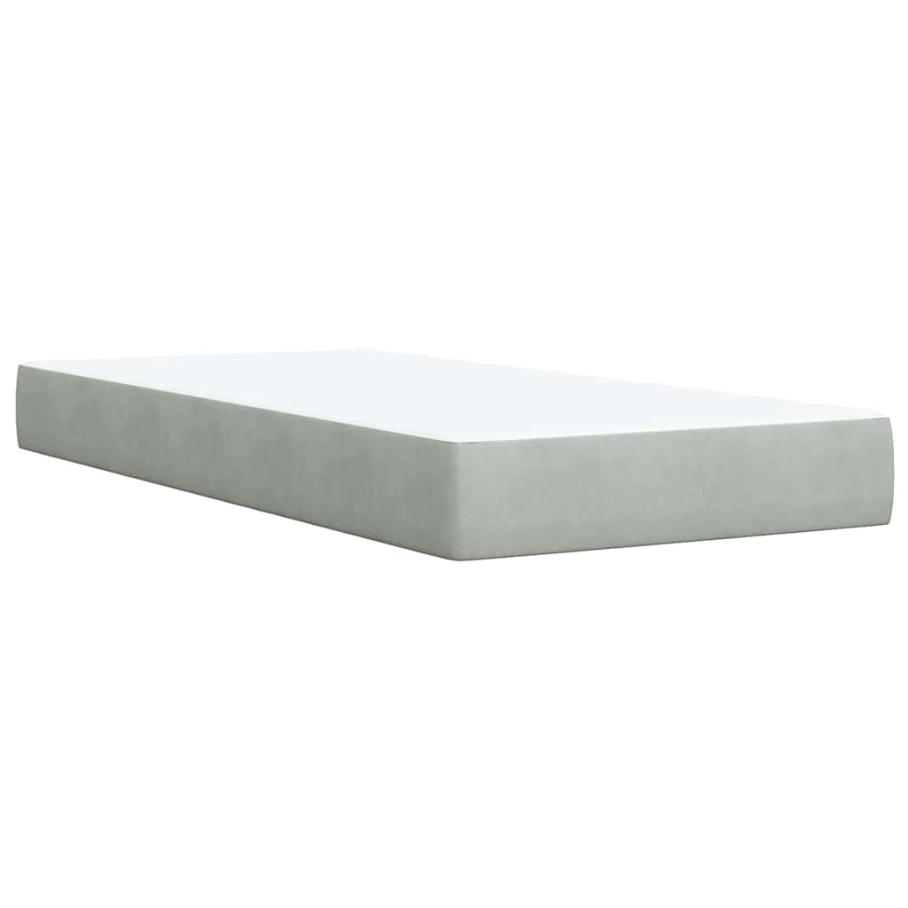 Boxspring met matras fluweel lichtgrijs 90x190 cm is nu te koop bij PeponiXL, paradijselijk wonen!