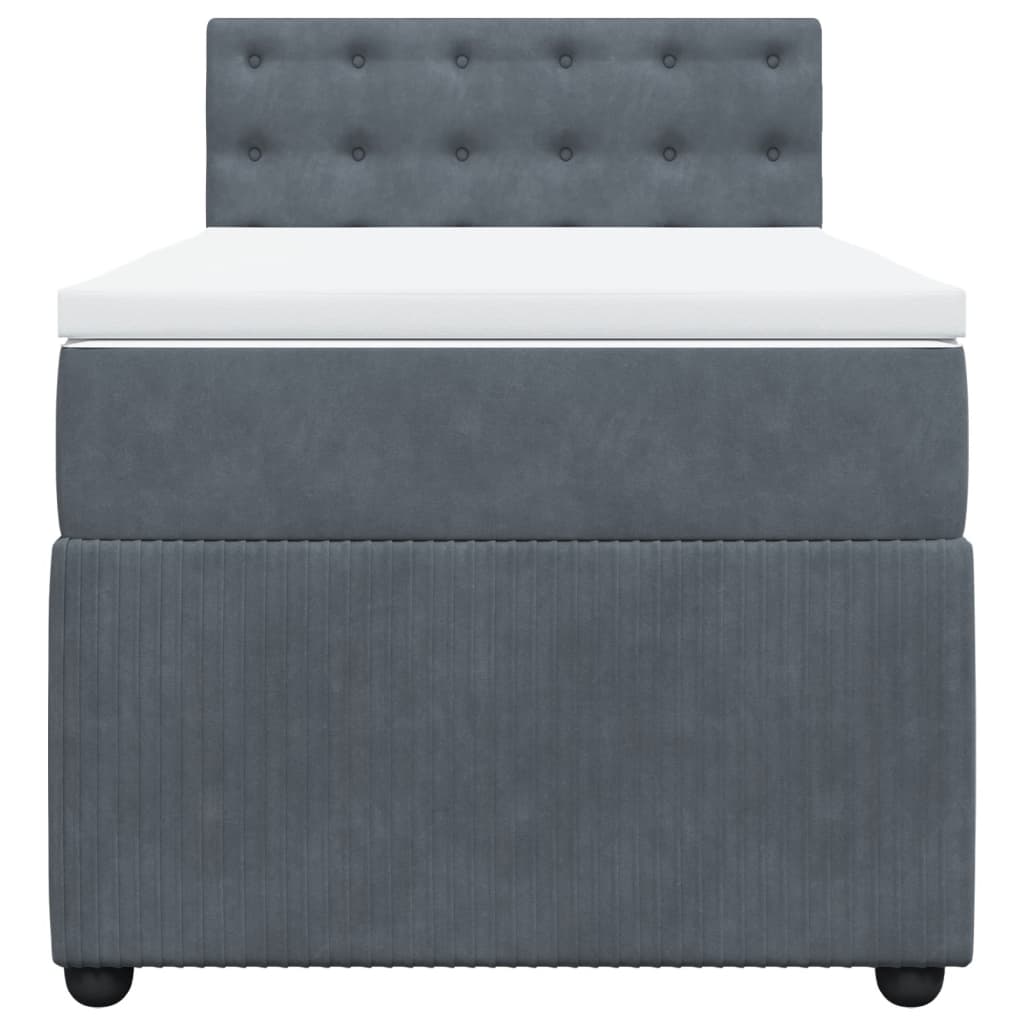 Boxspring met matras fluweel donkergrijs 90x190 cm is nu te koop bij PeponiXL, paradijselijk wonen!