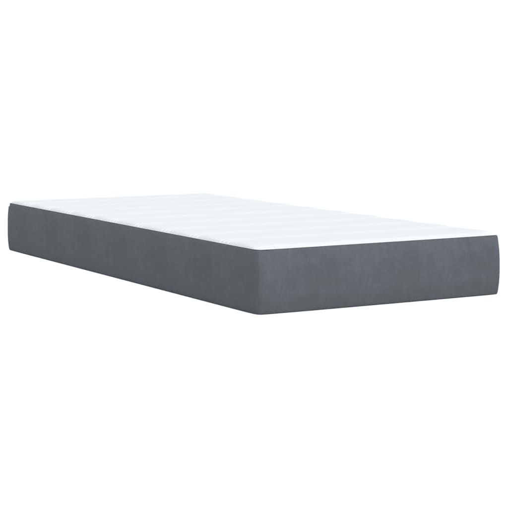 Boxspring met matras fluweel donkergrijs 90x190 cm is nu te koop bij PeponiXL, paradijselijk wonen!