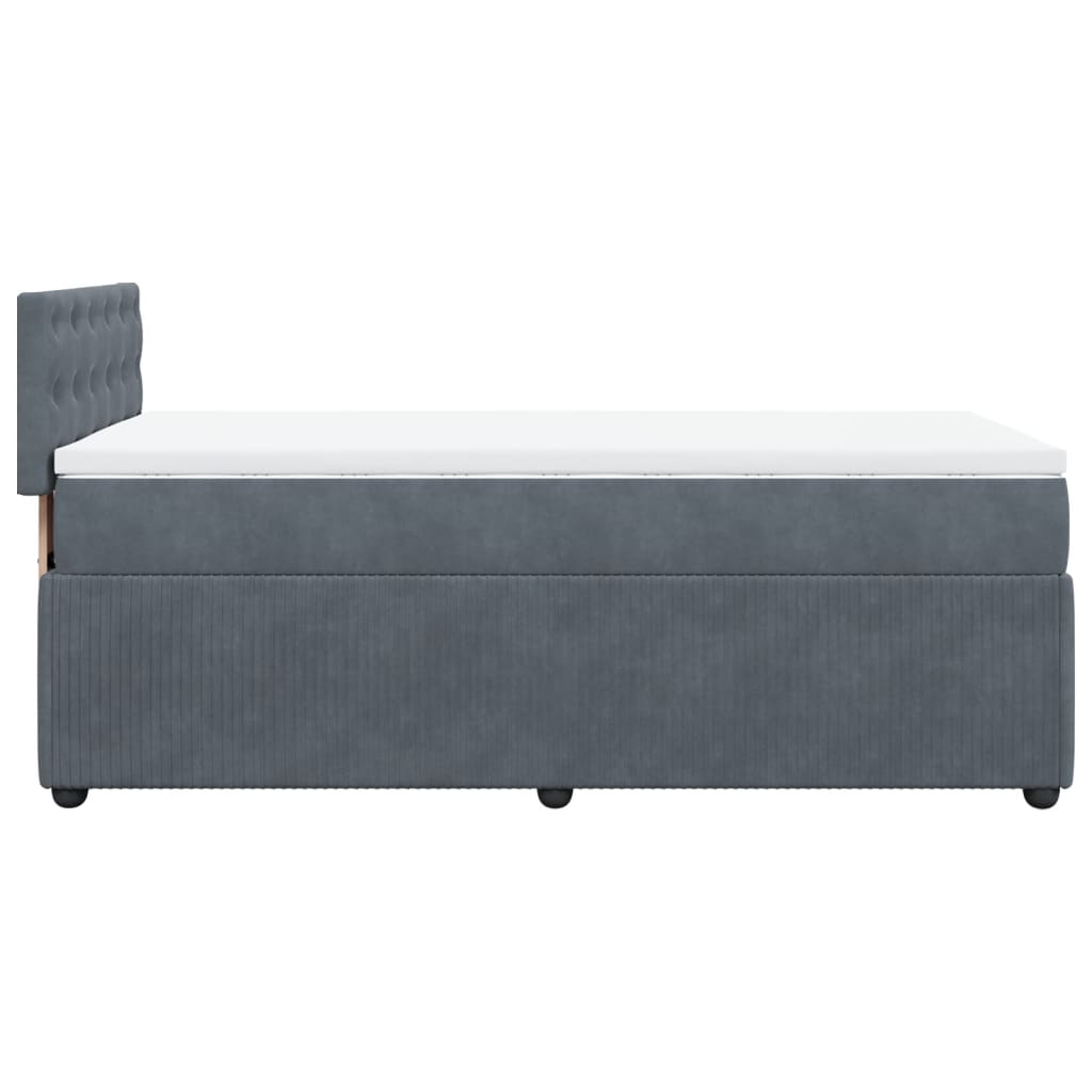 Boxspring met matras fluweel donkergrijs 90x190 cm is nu te koop bij PeponiXL, paradijselijk wonen!
